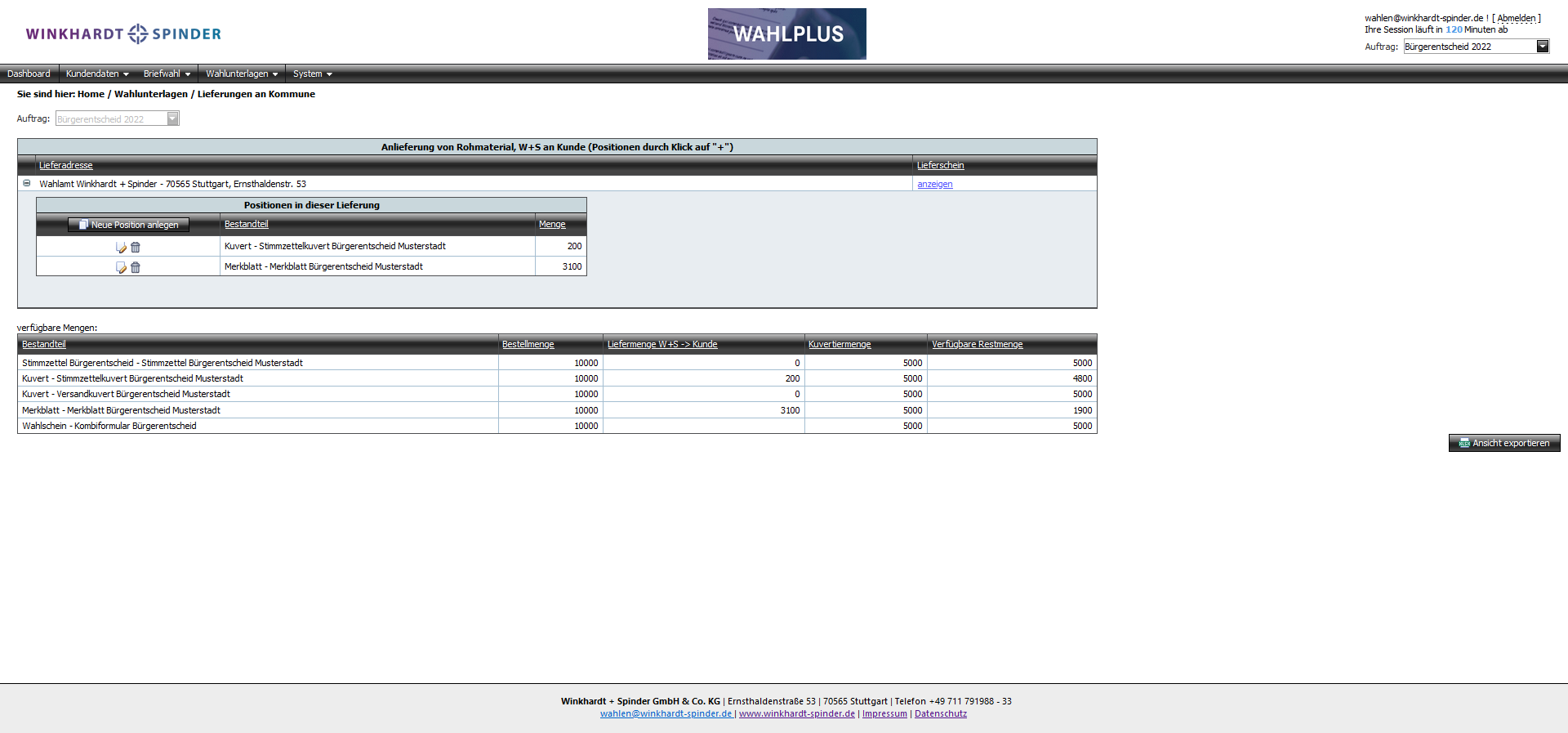 Legen Sie ihre Lieferungen direkt in WAHLPLUS an…
